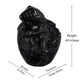 Nupuyai Carved Baby Dragon Egg Hatchling Statue Crystal Half Hatched Dinosaur Egg Figurine Decor for Home Office Desktop, Black Obsidian