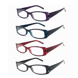 4-pack Women's Computer Readers - Blue Light Blocking Scratch Resistant Reading Glasses for Women (Precious Stones, 1.50)