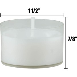 96 Count White Unscented Smokeless Long Burning Clear Cup Tea Light Candles with 6 to 7 Hour Burn Time