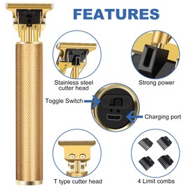 YOGINGO YOGINGO Professional Beard Trimmer for Men, Cordless Rechargeable Hair Trimmer for Men,T-Blade Hair Clippers,Hair Cutting Kit with Guide Combs, Gifts for Men