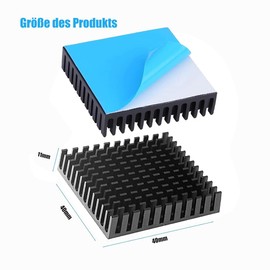 Aluminium Heat Sink, Heatsink, Aluminium Heatsink 40 x 40 x 11 mm, Cooling Fins, Heatsink with Heat Conductor, Heatsink for Computer Host, Semiconductor Devices, Coolers, Pack of 4
