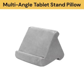 EZONEDEAL Lightweight Tablet Multi Angle Soft Pillow Stand for Pad Book Holder Rest Lap Reading Cushion (Grey)