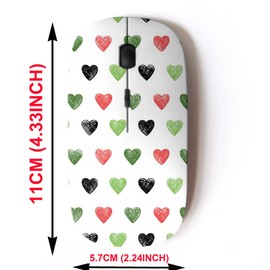 mouse inalámbrico de 2.4 G con bonito diseño de patrón para todas las computadoras portátiles y computadoras de computadora con nanoreceptor, corazones divertidos