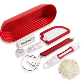 Breadsmart Artisan Bread Making Kit - 5 PC-Backzubehör-Satz - Lame, Schaber, Schneebesen, Baumwolleinlage