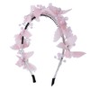 Motique Accessories Elegant Wedding Bead and Crystal Chiffon Butterfly Headband-Pink