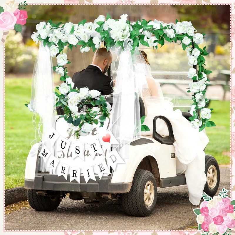 Wedding Golf Cart Decorations Golf Cart Rose Garland with Just