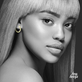 HUG A HOOP - 925 Sterling Silver Gold Overlay Textured Hoop Earrings, Round Thin 2mm Click-Top Hoops 12mm-70mm, Metal, Cubic Zirconia