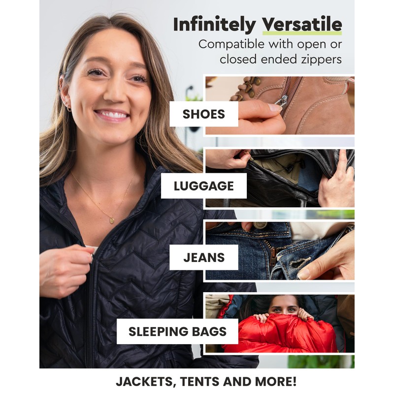 ZlideOn Zipper Pull Replacement - Black, Narrow (L) - Instant