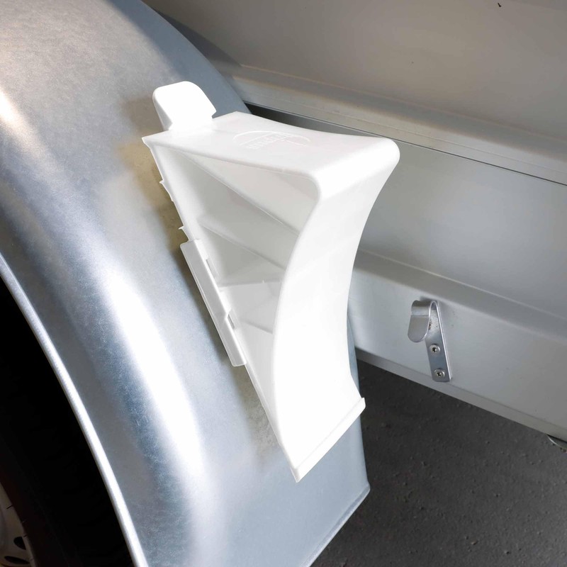 The Drive Wheel Chocks Set (2 Pieces) with Holder, White,