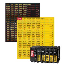 Premium Durable Circuit Breaker Labels, 129 Waterproof Fuse Box Stickers, Easy to Read and Install (YEL+bla, 2)
