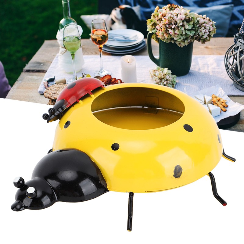 5.4cm Diameter Flower Pot Decor Ladybug Shaped Smoothing Surfaces Iron