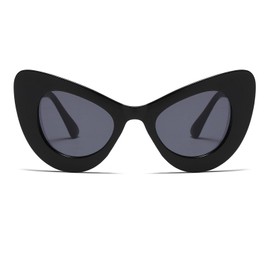 LJCZKA Trendy Cat Eye Sunglasses Womens, Vintage Round Cat Eye Sunglasses Womens Cute Sun Glasses for Party Beach Holiday