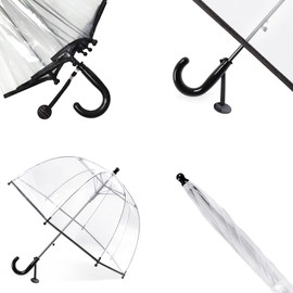 CYBYQ-Family Kids Clear Umbrellas for Rain Dome Bubble Umbrella Windproof for Kids Boys and Girls (Cat Pink)