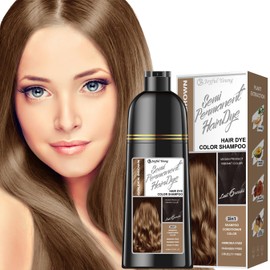 Joyful Young Natural Hair Dye 3 in 1 - Color for Gray Coverage, Coloring Shampoo for Women, Beard Dye for Men, Vegan Ammonia-Free (Golden Brown)