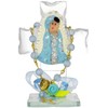 Cruz de cristal azul con Virgen – Pack 12 pcs