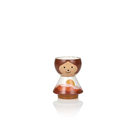 Lucie Kaas Borkfold Collection BF01MI Egg Cup in the Shape of a Girl Mika, Beech Wood, Hand-Painted Height: 6 cm