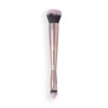 Revolution Flawless Flex Duo Brush, Dual-Ended Makeup Brush, Synthetic Bristles,