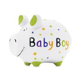 Wurm - KCG Small Pig Money Box Baby Boy Ceramic Item 101764 (W x H x D) 12.5 x 9 x 9 cm
