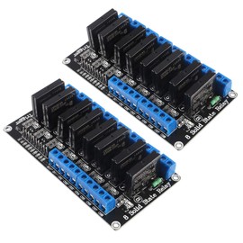 AITRIP 2PCS 8 Channel 5V Solid State Relay Module Board High Level Trigger Compatible with Arduino Uno Duemilanove MEGA2560 MEGA1280 ARM DSP PIC (2PCS)