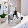 CLEENTABLE Galvanized Farmhouse Utensil Caddy – 4-Compartment Tin Organizer for
