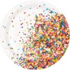 Trendware Confetti Sprinkles Dessert Plates, 24 Count