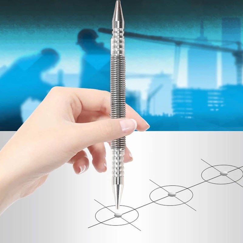 Spring Center Punch Hammerless Head Nail Setter Spring Loaded High