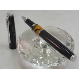 Jinhao HIGH QUALITY JINHAO BLACK WITH MIDDLE AMBER BAND ROLLER BALL PEN