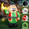 Ramadan Inflatable Decorations 7Ft, Eid Mubarak Moon Inflatable with 4