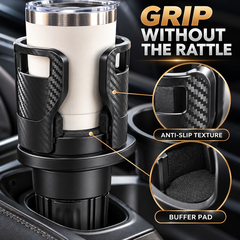 2 Pack Rotating Car Center Console Cup Holders with Double-Layer