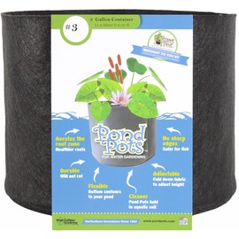 SMART POT Pond Flexible Aquatic Plant Container for Water Gardening, 3 Gallon, Black