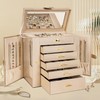 AKOZLIN Huge Jewelry Box Organizer Functional Extra Large Leather Jewelry