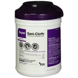 PDI-Q55172 Professional Disposables Surface Disinfectant Super Sani-Cloth Wipes, 160 Count - Purple