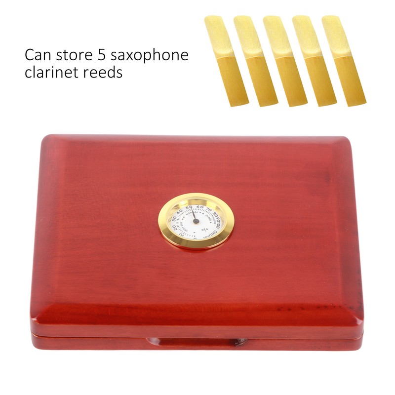 Saxophone Clarinet Reed Case Solid Wood 5‑Reeds Holding Storing Box