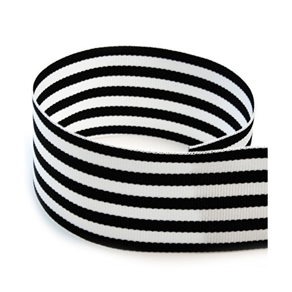 USA | American Made 1-1/2" Black & White Monarch Striped