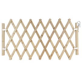 XZKING Expandable Wooden Accordion Dog Gate, Small Medium Pet Dog Retractable Gate Safety Protection for Doorway Stairs Safety Patio Garden Lawn (L)