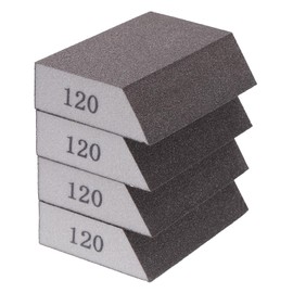 HARFINGTON 4pcs Sanding Sponge Blocks 400-500 Grit Sanding Sponge with Angled Edge 4"x2.8"x1", Washable and Reusable Foam Sanding Block for Polishing Kitchen Metal Wood Drywall Home