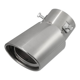 X AUTOHAUX Car Adjustable Inlet Exhaust Tip Pipe 1.5" - 2.25" Exhaust Tail Pipe for Pipes 2.24"x1.26" Outlet 5.24" Long Stainless Steel Silver Tone