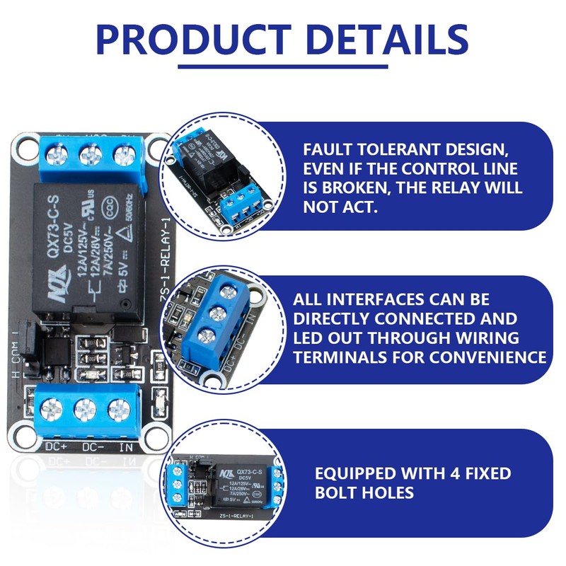 Innfeeltech 6pcs DC 5V Relay Module 1-Channel Relay with Optocoupler