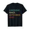 18 Years Old Awesome Since September 2007 18th Birthday T-Shirt