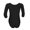 Aquarti Girls' 3/4 Sleeve Ballet Leotard, black