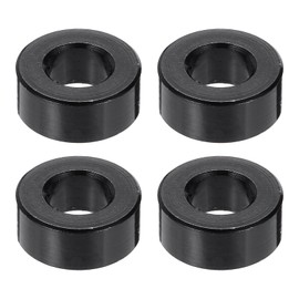 PATIKIL 4pcs M6 Aluminium Spacers, 1/4" ID x 1/2" OD Round Standoff Spacer, Unthreaded Metal Spacers for 1/4" M6 Screws Bolts, Black 3/16" Length