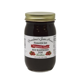Grandma’s Jam House, Homestyle Red Raspberry Jam, Seedless, 1 pint (1 jar)