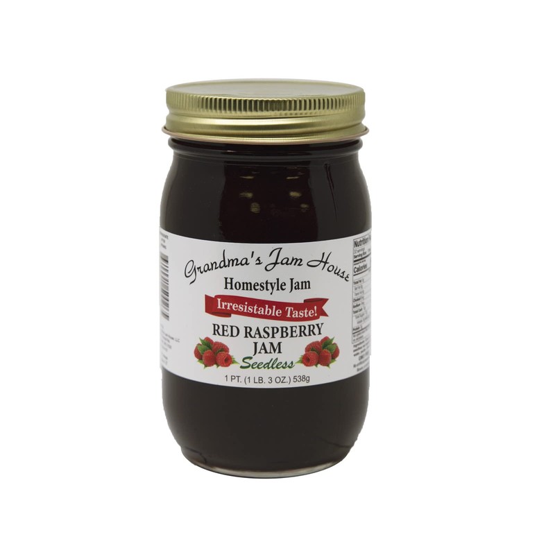 Grandma’s Jam House, Homestyle Red Raspberry Jam, Seedless, 1 pint