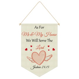 Kids Room Decor Bible Verse Wall Hanging Pennant Flag Banner Inspirational Christian Wall Art with Scripture Quotes Religious Gifts for Kids Bedroom Nursery Playroom Linen Cotton Flag