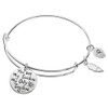 Sterling Silver My Sunshine Smiley Dangle Charm Expandable Bangle Bracelet