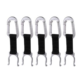 Hemoton Water Bottle Carrier 5pcs Aluminum Alloy Webbing Water Bottle Buckle Kettle Hook up Travel Water Bottle Clip