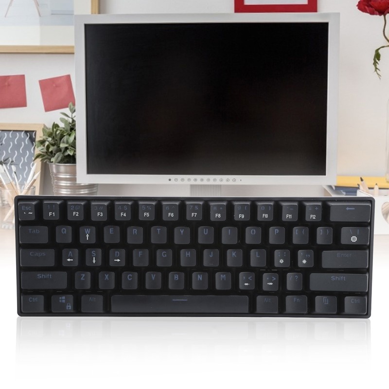 61 Key Wired Mechanical Keyboard LED Backlit Gaming Keyboard with