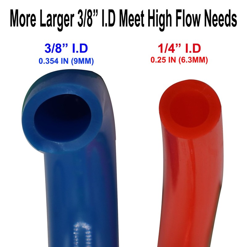 YOTOO Polyurethane Recoil Air Hose 3/8" Inner Diameter by 25'