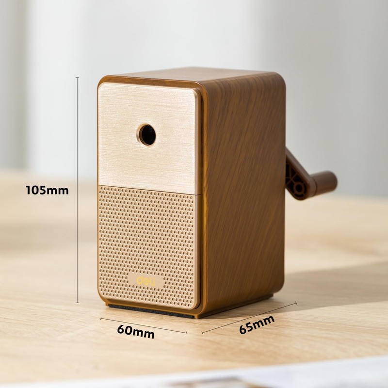 deli Pencil Sharpener, Silent, Adjustable Design, Manual Sharpener, Desk Sharpener,