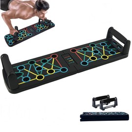 Tabla push-up plegable Tablero Para Lagartijas 12 en 1 Portátil Antideslizante Multifuncional Fitness, Tabla Soporte para Lagartijas con Agarre de Goma, Equipo Acondicionamiento Físico Gimnasio Y Hogar, Pecho, Hombros, Espalda, Tríceps Y Bíceps